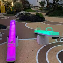 Childrens play facilities direct sales kindergarten indoor and outdoor double seesaw childrens outdoor iron frame spring seesaw