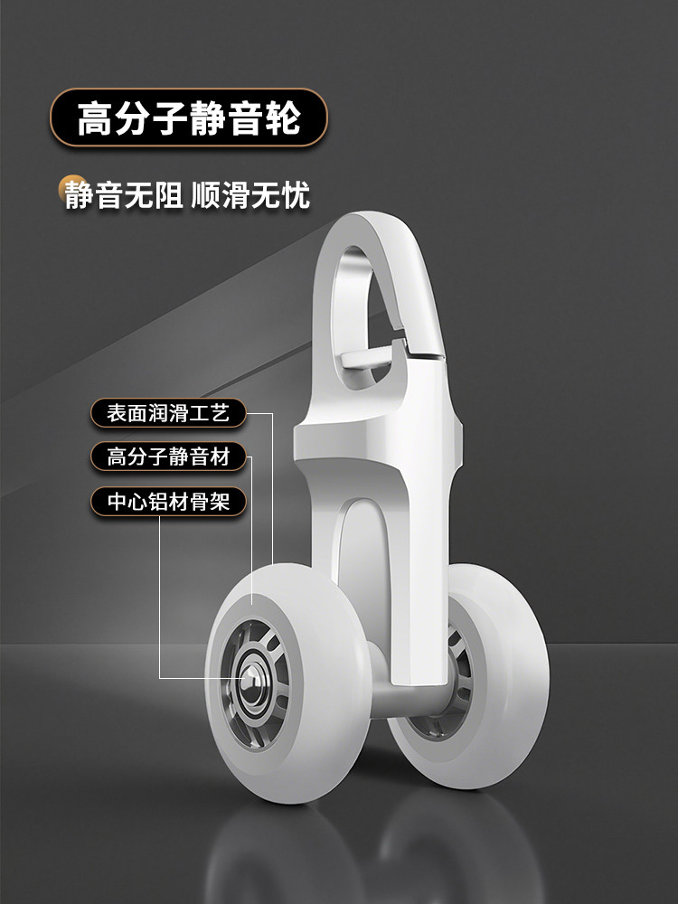 Suction Cup Curved Bathroom Waterproof Shower Curtain Foldable Thickened Bathroom Partition Curtain High-End Sliding Rail Shower Curtain Rod