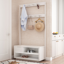 New Chinese style all solid wood floor coat rack bedroom multi-function with drawer shoe rack integrated hanger locker