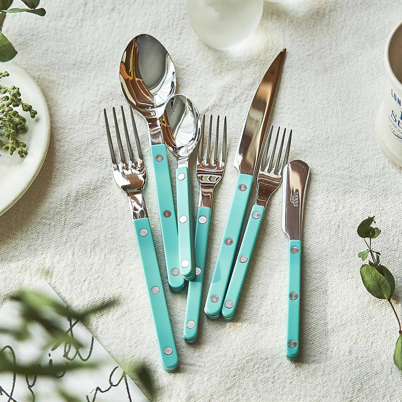 French Saber Paris Tiffany Blue Household Steak Knife and Fork ins Fengxi Tableware Knife, Fork and Spoon Three-Piece Set