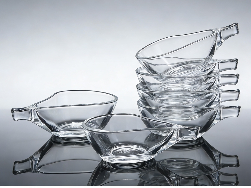Glass Tableware Pear-Shaped Candy Bowl Household High-Value Set Plate Glass Bowl Condiment Dish Hotel Cooking Utensils