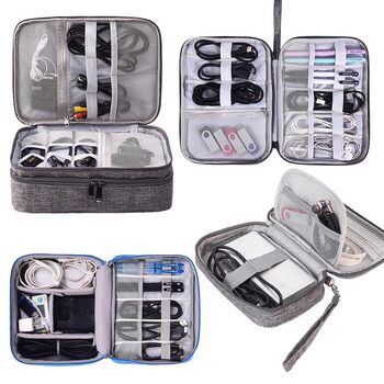 Multifunctional Data Cable Storage Bag, Laptop Power Cord Storage Box, Digital Storage, Earphone Charger, Power Bank, Mobile Phone Electronic Accessories, Mobile Hard Drive Case, Protective Case, Large Capacity