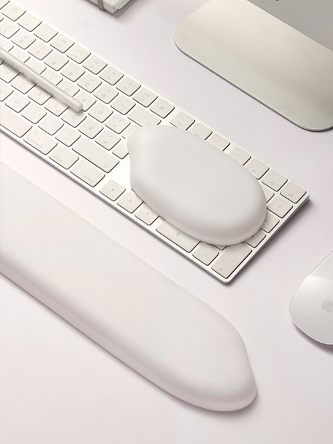 Mouse Pad, Rice-Shaped Ergonomic Silicone Wrist Rest, Keyboard Hand Rest, Soft Touch, Office Hand Pillow for Men and Women