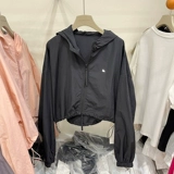 Короткая летняя одежда для защиты от солнца с капюшоном, тонкий лонгслив для отдыха, куртка, в корейском стиле