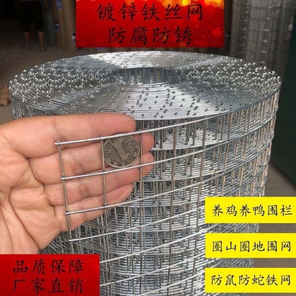 Iron mesh fence galvanized steel wire mesh chicken and duck enclosure orchard isolation fence net corn mesh ring cement anti-crack