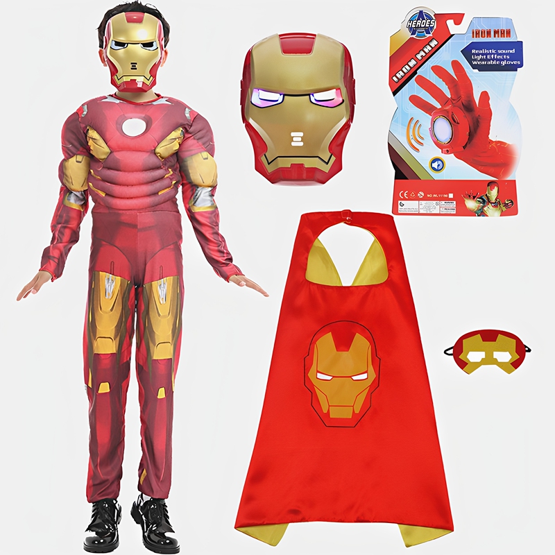 Halloween Gift for Boys Captain America Muscle Suit Iron Man Optimus Prime Anime Stage Cosplay Costume