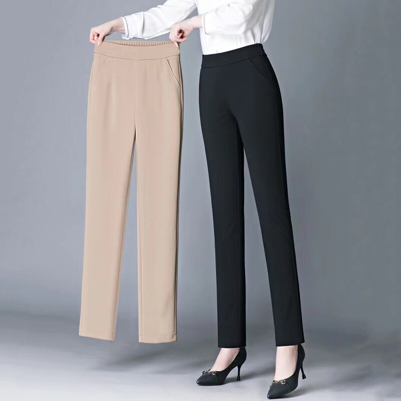 2024 Spring/Summer New Mom Pants with Drape, High Waist, Loose Straight Leg, Casual Pants, Stretchy White Leggings, Harem Pants