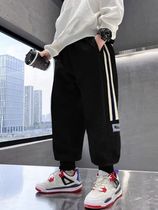 Boy spring pants 2024 spring and autumn style sports pants children casual wear pants for large children outside wearing loose trousers