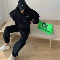 Черный хлопковый комплект, осенний