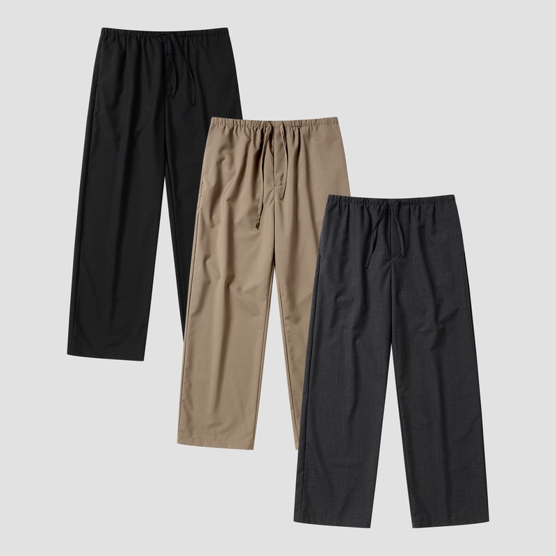 Utimus / Zero-Pressure Basulan Wool Casual Pants for Men, Machine Washable, Straight-Leg, Drapey, Wrinkle-Resistant, Wide-Leg Trousers
