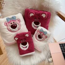 New Strawberry Bear Rose red bath towels Two sets Absorbent Towel Bath Towels Suit Cartoon Bathing Beach Towels