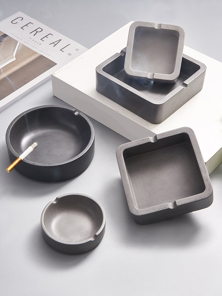 Cement Cigarette Ash Trays Creative Personality Trends Brief Advanced Sensations Wind Commercial Marble Extremely Minimalist Light Lavish Tobacco Cylinders