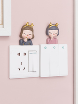 Light luxury creative net red cute angel switch beautification border set wall sticker decorative wall socket protective sleeve wall decoration