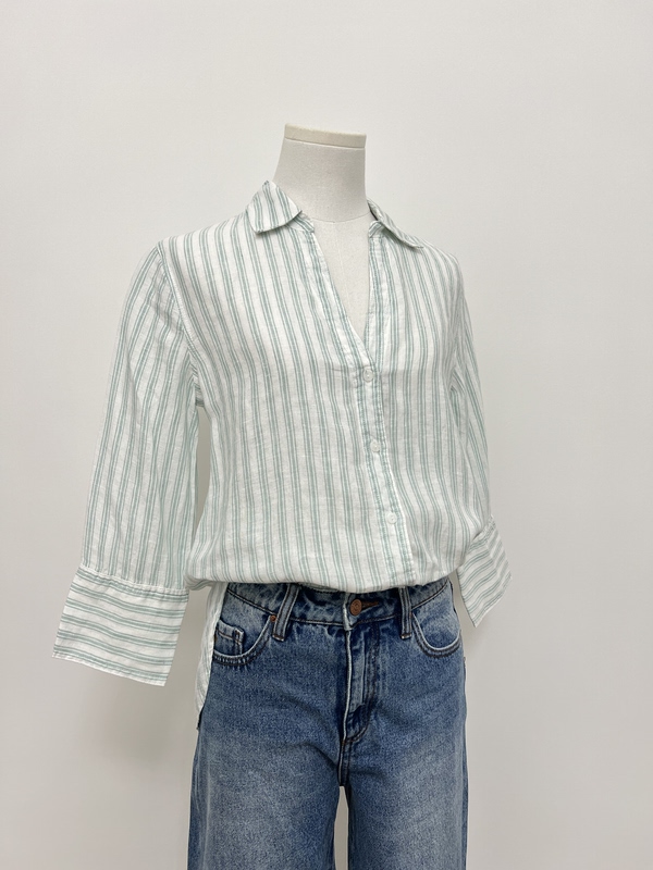 Australian Classic Brand, All-Linen Striped Shirt, Available in Large Sizes Australian Classic Brand, All-Linen Striped Shirt, Available in Large Sizes