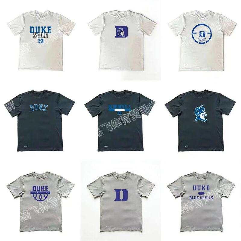 Ncaa Duke University Player Version of the Same Style American Basketball Quick-Drying Training Warm-Up Shooting Jersey with Round Neck and Short Sleeves