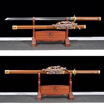 Longquan City T10 épée serpent doré Tang Hengdao une pièce forgée à la main longue épée arme froide artisanat sans tranchant