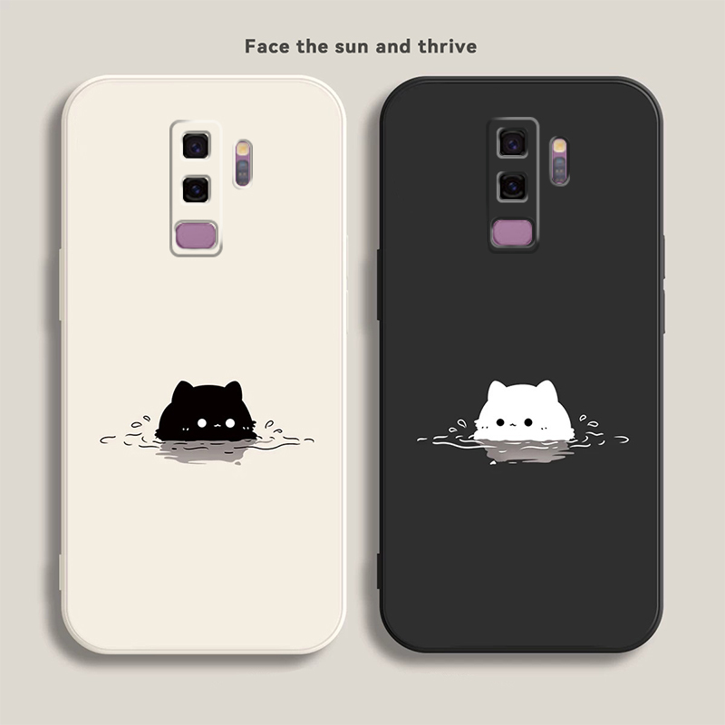 Suitable for Samsung S9+ Phone Case, New Model for Men and Women, S9 Plus Silicone Case, Sm-G9650 Full Edge Protection, Samsung S9 Trendy Galaxy S9 Simple Soft Shell with Water Cat Design Suitable for Samsung S9+ Phone Case, New Model for Men and Women, S9 Plus Silicone Case, Sm-G9650 Full Edge Protection, Samsung S9 Trendy Galaxy S9 Simple Soft Shell with Water Cat Design