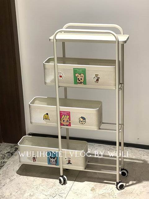 Bathroom slit storage rack bathroom toilet multi-function floor-standing multi-layer storage rack stainless steel small cart rack