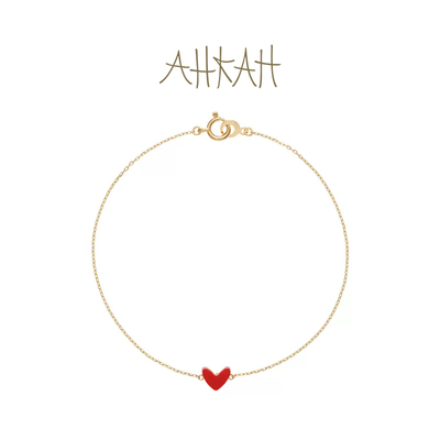 Официальный флагманский магазин AHKAH, серия Red Heart, золотой браслет с сердцем Тирана