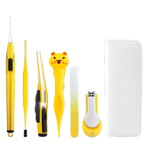 Ear-picking artifact childrens ear-picking tool tweezers nail scissors set lighted ear spoon safe