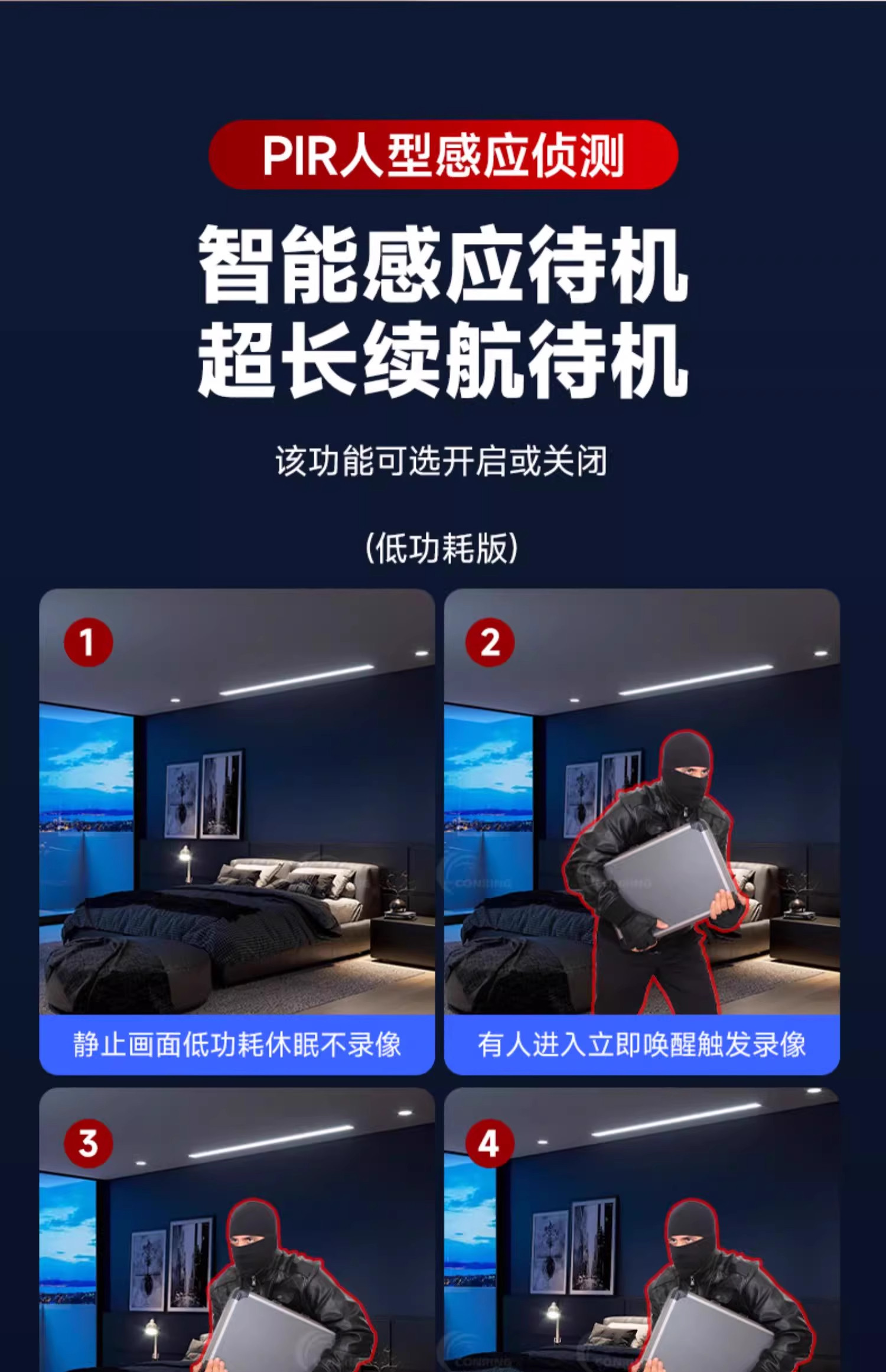 4g/5g摄像头 无线监控摄像头360度远程无网监控摄像头免插电用监控夜视