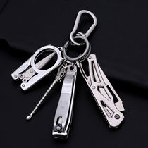 Nail Knife Key Button nail clippers Ear Spoon Keyring Folding Small Knife Waist Hanging Outdoor Fishing Small Scissors Tool