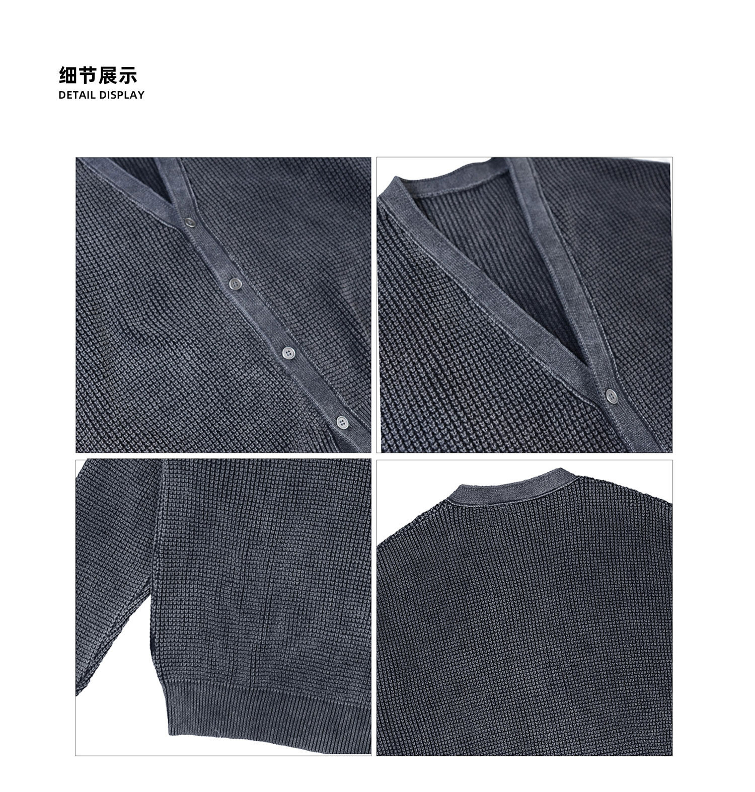 LIBERAFIT Waffle-Knit V-Neck Cardigan