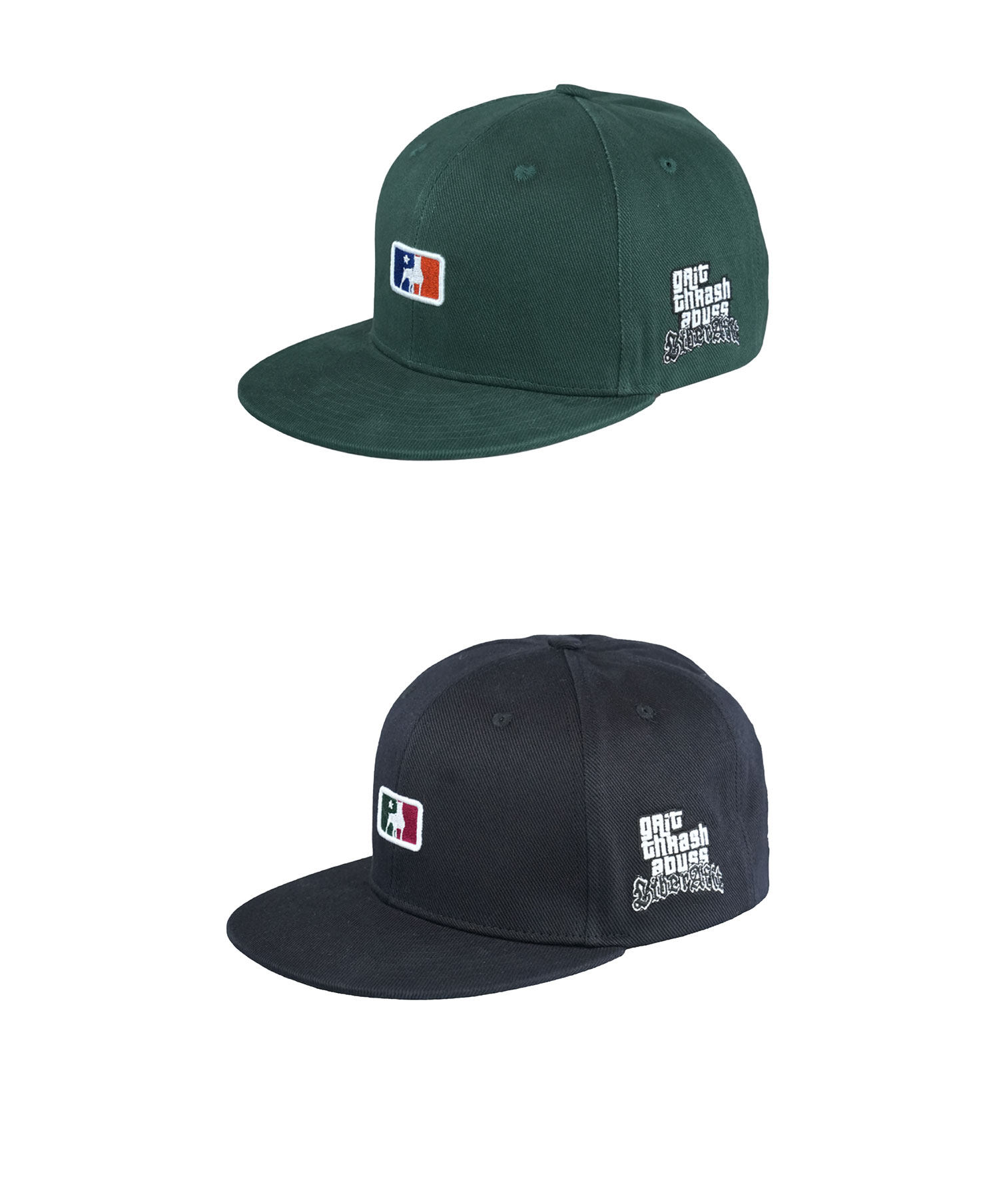 LIBERAFIT Embroidered Flat-Brim Fitted Baseball Cap