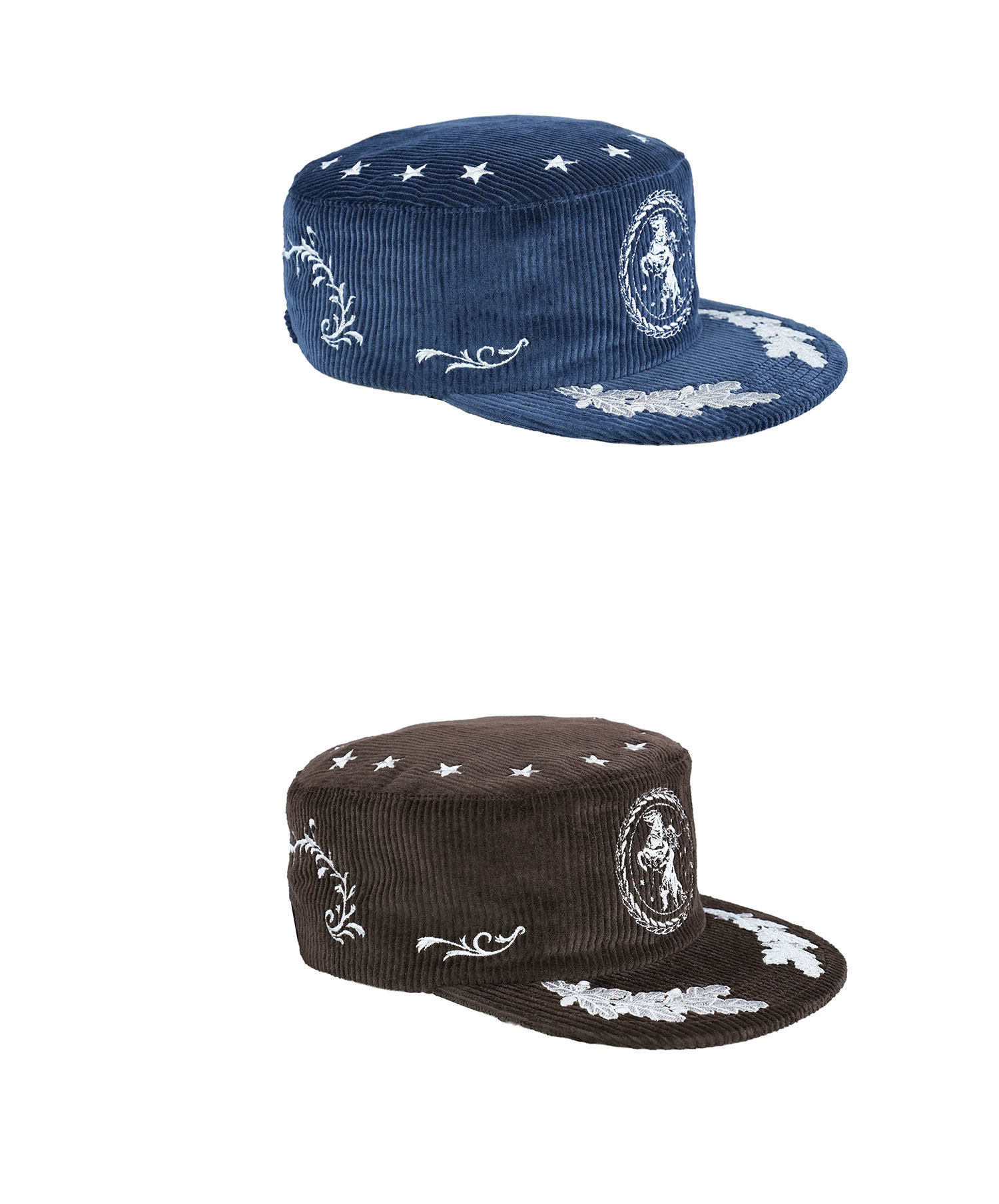LIBERAFIT Corduroy Embroidered Pillbox Hat