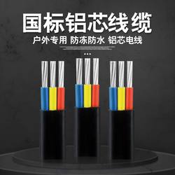 National standard three-phase double-layer insulated anti-aging sheathed aluminum wire 6/10/16 square 3-core cable overhead For Home wire