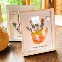 Couple handprint photo frame oil paint DIY handmade palm print mud commemorative hand mask multiple girlfriends Valentines Day gift