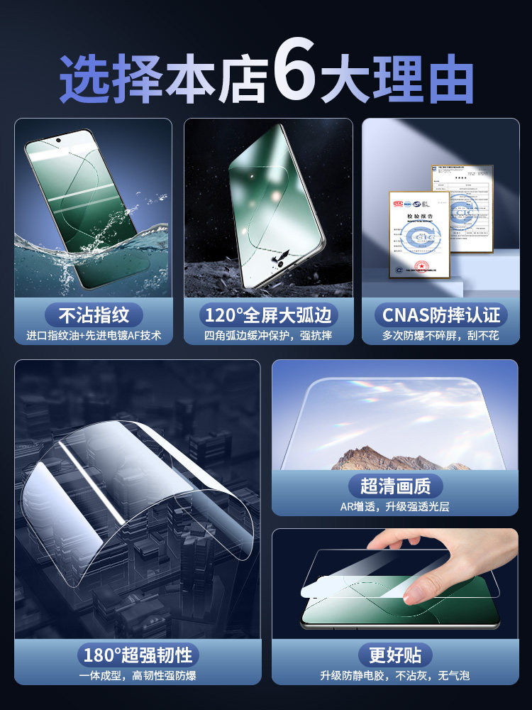 Suitable for Xiaomi 14 Tempered Glass Screen Protector, Xiaomi 14 Phone Screen Protector, Mi 14 Pro New Model Full Screen Coverage Without Black Edges, Poco Os 14 Ar Exclusive Blue Light Ultra-Thin High-Definition Anti-Drop Protective Film