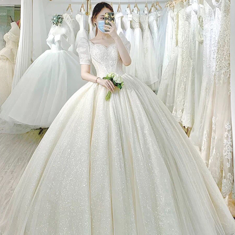 French light wedding gauze 2024 new main yarn high -level texture large size large size, small pregnancy clothing out of the door French light wedding gauze 2024 new main yarn high -level texture large size large size, small pregnancy clothing out of the door