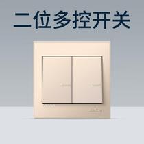 Junlang midway switch Tianyue two-position multi-control double-open multi-joint two-open three-control household 86-type concealed wall panel