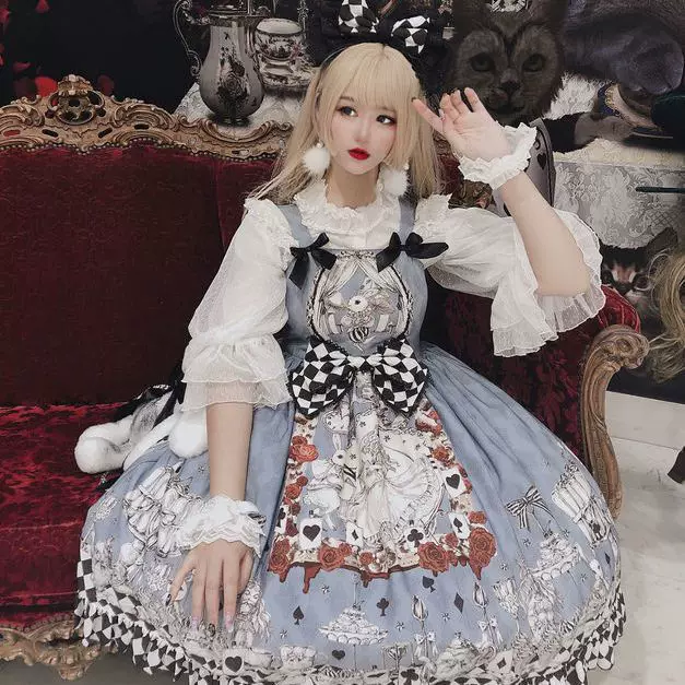 Подлинный дизайнерский винтажный slip dress, комплект, стиль лолита, Lolita Jsk