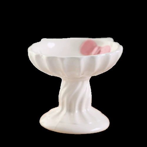 Симпатичная миска для кошек, керамическая миска для кошачьего корма, приподнятая полка для защиты шейного отдела позвоночника, предотвращение появления черного подбородка, миску для собаки и миску для собаки нелегко опрокинуть