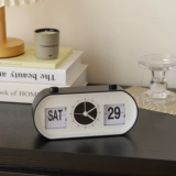 Креативные настольные электронные часы с вечным календарем, настольный будильник, простой и практичный календарь с ручным перелистыванием страниц.
