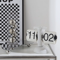 Матовые белые часы + лоток держателя + серебряный шариковый ваза [Set]