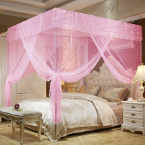 Mosquito Net Home 2m Bed Three Doors Open Bedroom Stainless Steel Telescopic Bracket Palace Ground Floor Princess Crypto Thickened Mosquito Net