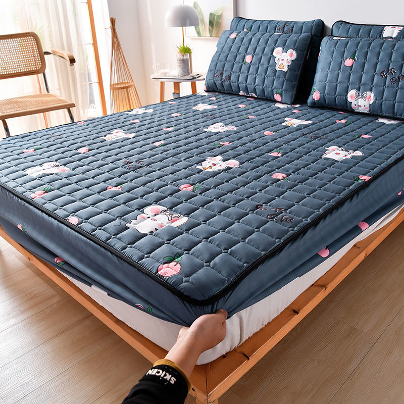 Six-sided all-bag laminated cotton Bed-in-one-piece bed cover Schildread bed cushion protective bed cover bracelet anti-dust Four Seasons universal