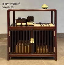 Zambian blood sandalwood African lobular rosewood vertical strips simple tea cabinet storage cabinet Chinese style antique mahogany furniture