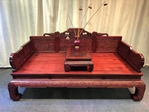 Zambian blood sandalwood African lobular red sandalwood two combinations Western panlian lotus Arhat bed imperial concubine bed antique mahogany furniture