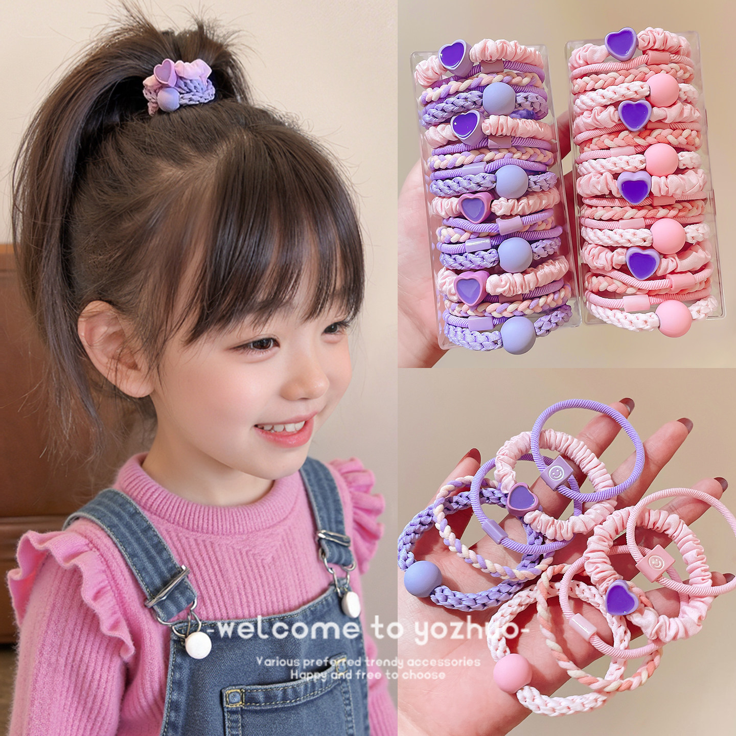 Children's High Ponytail Hair Ties Do Not Damage Hair, Hair Ties for Female Junior High School Students, Hair Ties for Girls, High Elasticity and Durable Hair Ties
