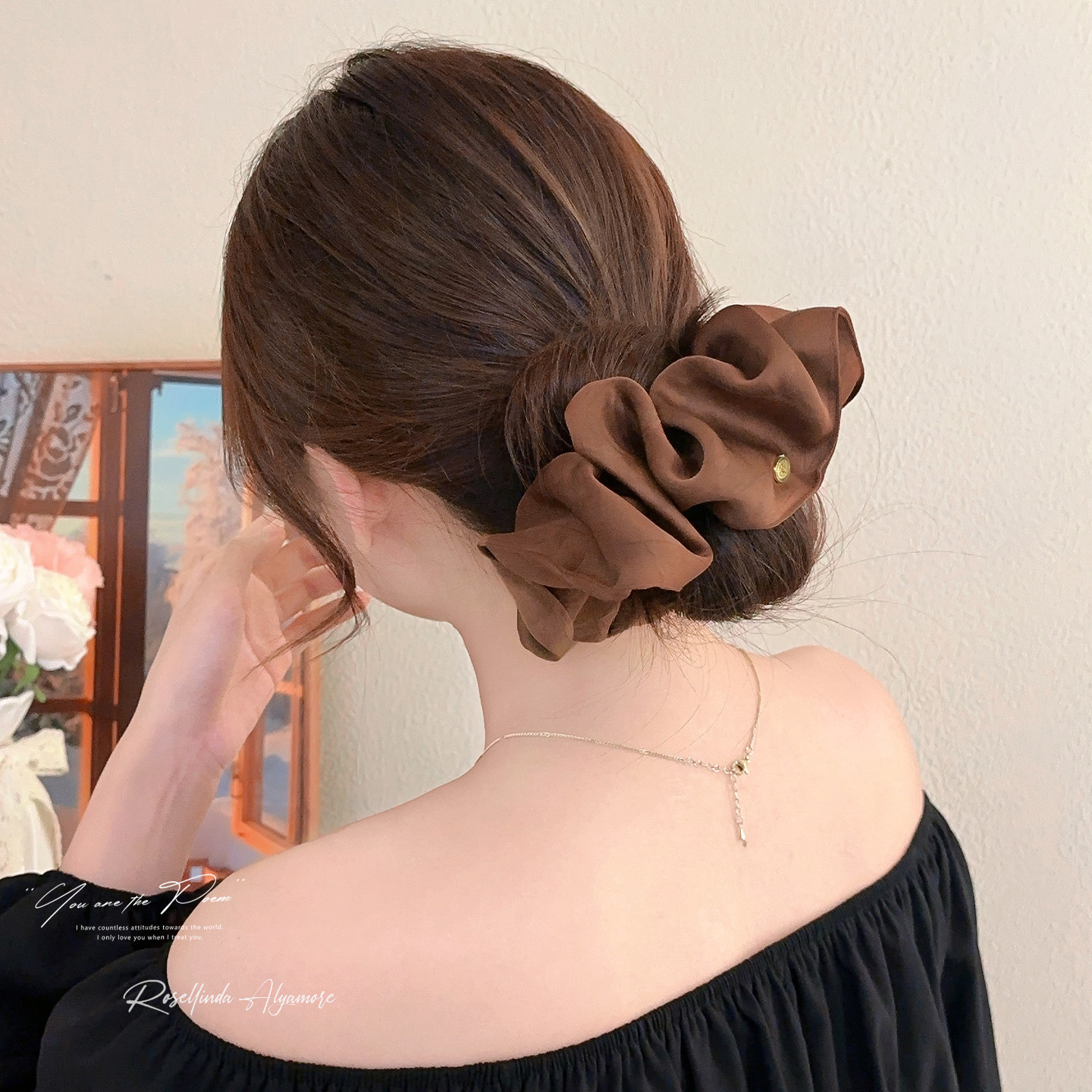 Extra-Large Satin Scrunchie 2025 Trendy Hair Tie That Doesn'T Pull on Hair and Leaves No Marks, Korean Style Atmospheric Hair Accessory