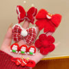 New Year Children's Hairpin Red Bow Duckbill Clip Hair Accessory Little Girl Bangs Side Clip Hairpin Hair Clip