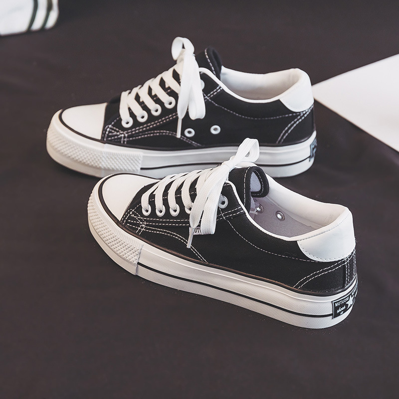 2025 Spring/Summer New Thick-Soled Height-Increasing Canvas Shoes Women's Sneakers ins Trendy Versatile Board Shoes Student Rubber Shoes