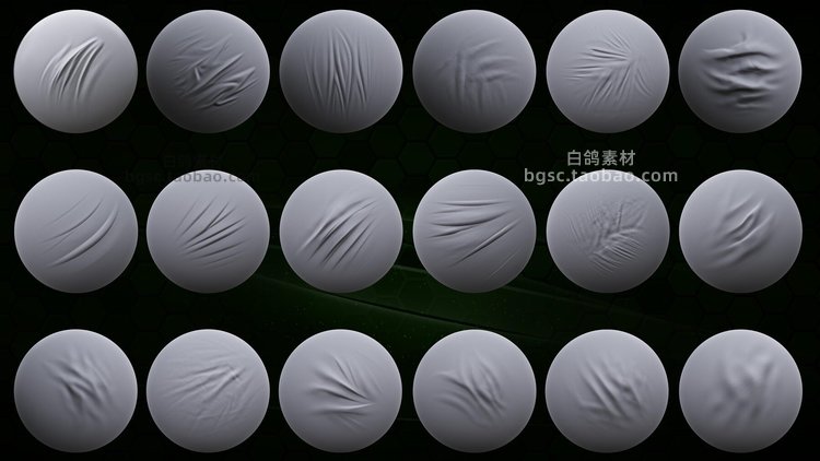 图片[6]-100个zbrush衣服褶皱包包鞋子布料笔刷接缝压缩折叠针迹zb画笔-cg男孩