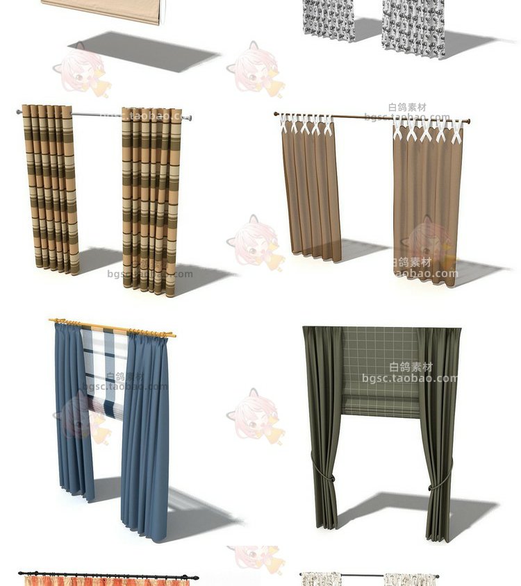图片[15]-C4D户内客厅卧室门窗幔纱窗帘渲染fbx建模obj设计素材3dmax源文件-cg男孩