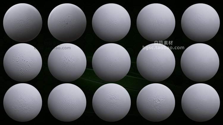 图片[7]-105个Zbrush金属焊接划痕损坏IMM笔刷表面细节zb画笔建模雕刻图案-cg男孩