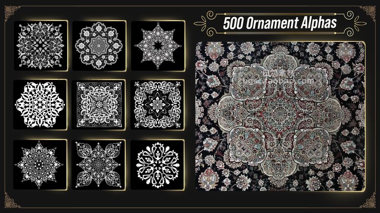 图片[3]-C4D阿尔法超清贴图纹理SP设计zbrush素材3Dcoat花纹样式纹样maya-cg男孩